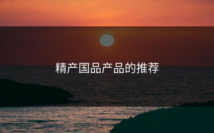 精产国品产品的推荐