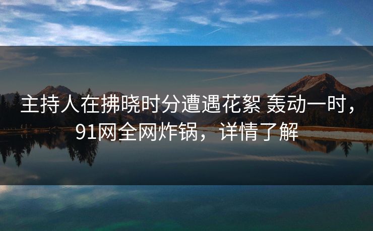 主持人在拂晓时分遭遇花絮 轰动一时，91网全网炸锅，详情了解