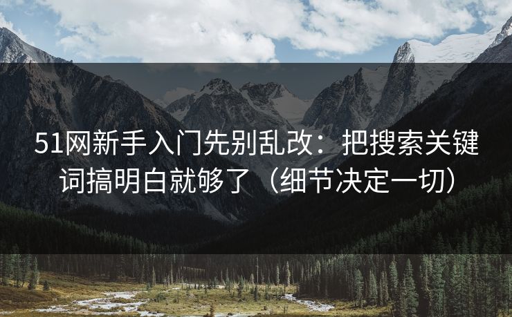 51网新手入门先别乱改：把搜索关键词搞明白就够了（细节决定一切）