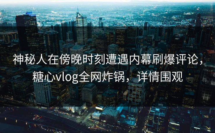 神秘人在傍晚时刻遭遇内幕刷爆评论，糖心vlog全网炸锅，详情围观